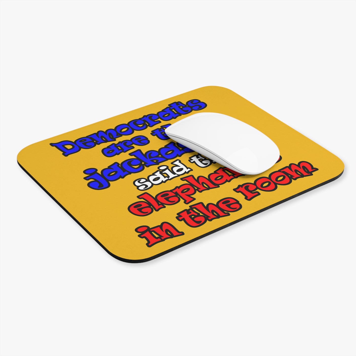 donkeys and elephants - Mouse Pad (Rectangle) (yellow)