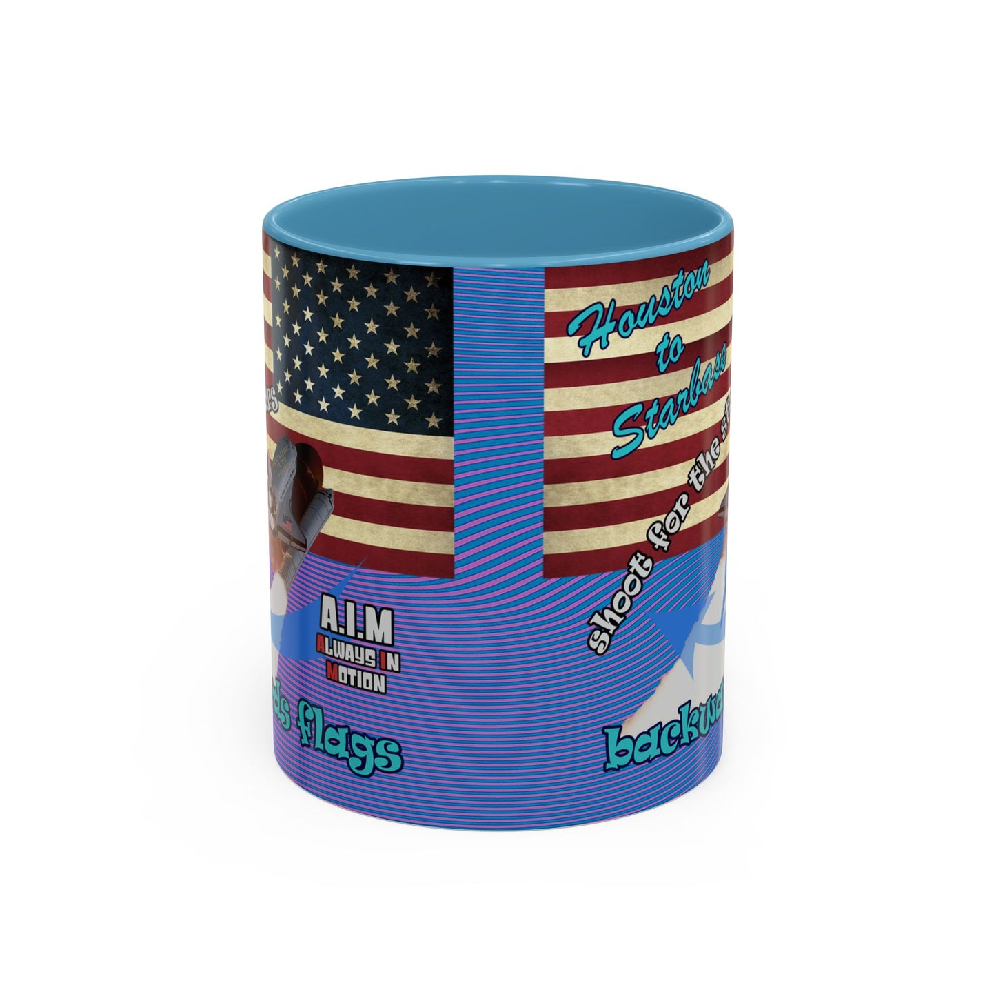 shoot for the stars - Accent Mug (light blue-purple wave)
