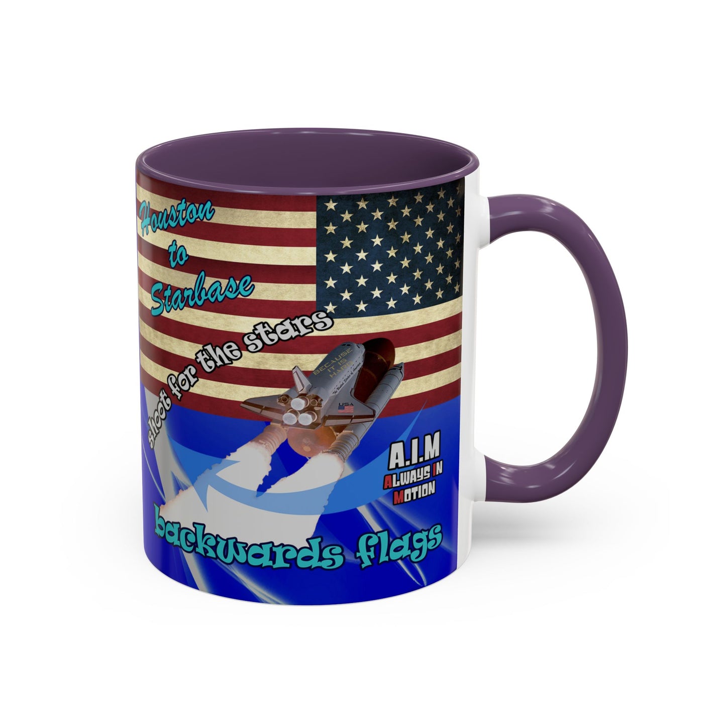 shoot for the stars - Accent Mug (blue-white wave)