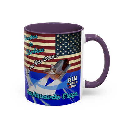 shoot for the stars - Accent Mug (blue-white wave)