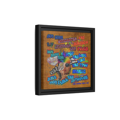 drop the beat - framed canvas art (brown papyrus)