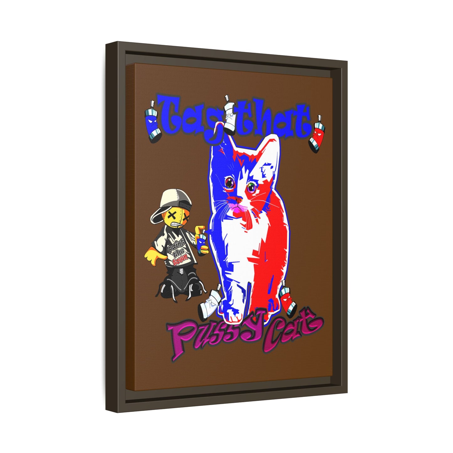 tag that - framed canvas art (brown)