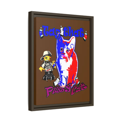 tag that - framed canvas art (brown)