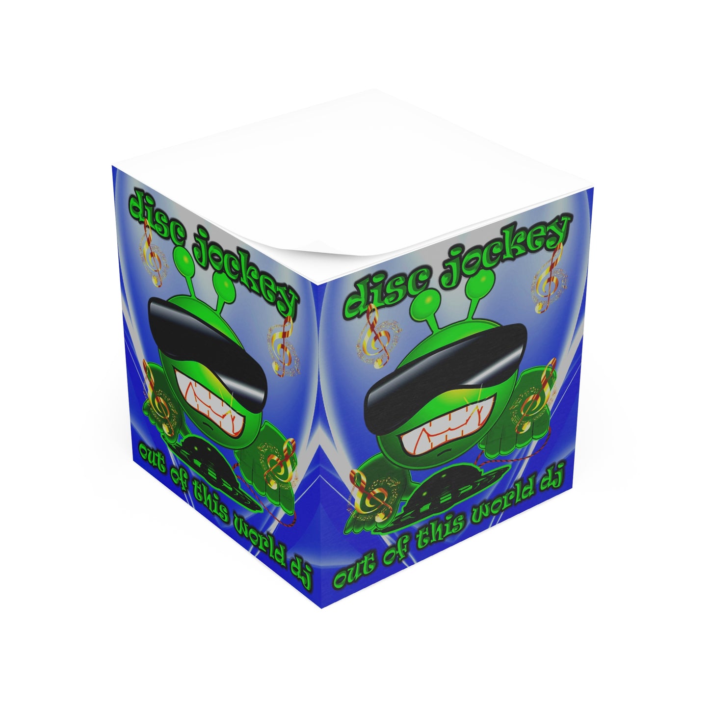 disc jockey - note cube (blue-white wave)