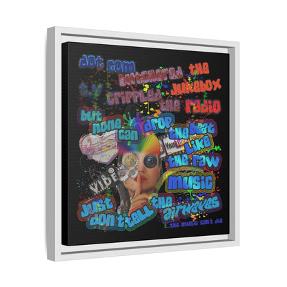 drop the beat - framed canvas art (black)