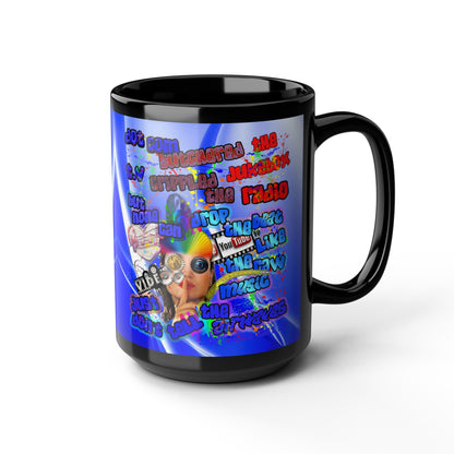 drop the beat - Black Mug (blue-white wave)