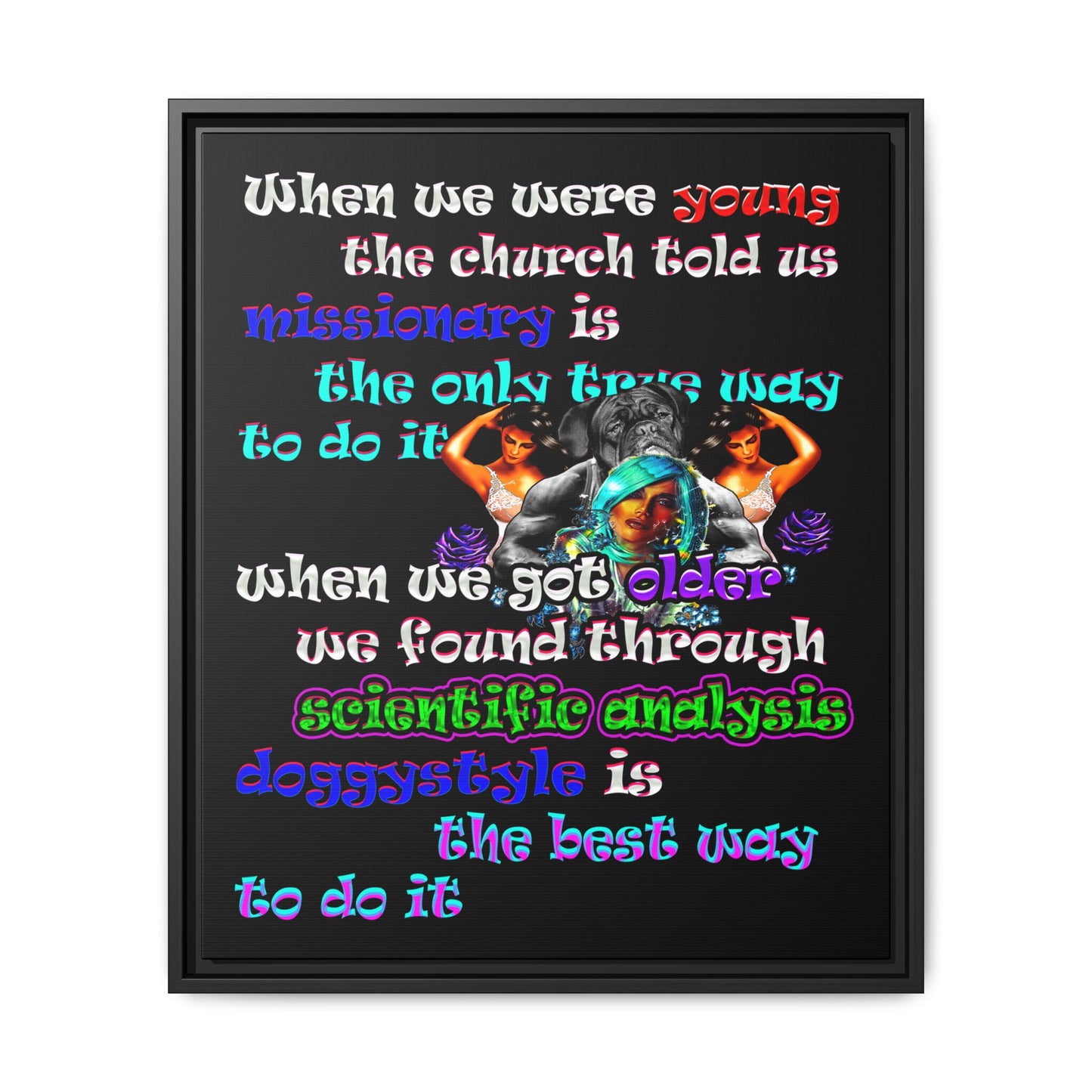 doggystyle - framed canvas art (black)