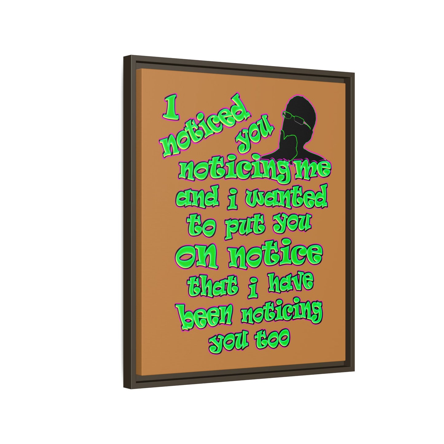 noticed you noticing - framed canvas art (light brown)