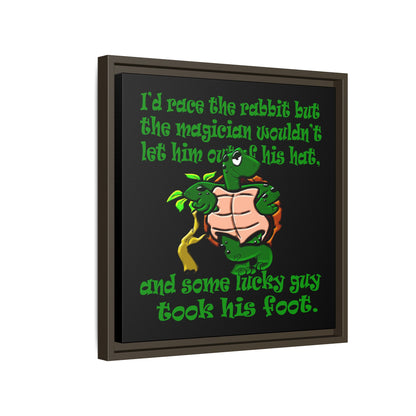 turtle race - framed canvas art (black)