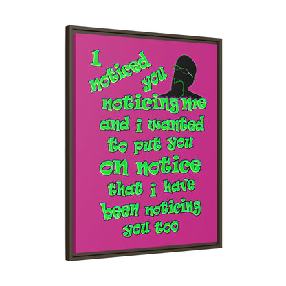 noticed you noticing - framed canvas art (pink)