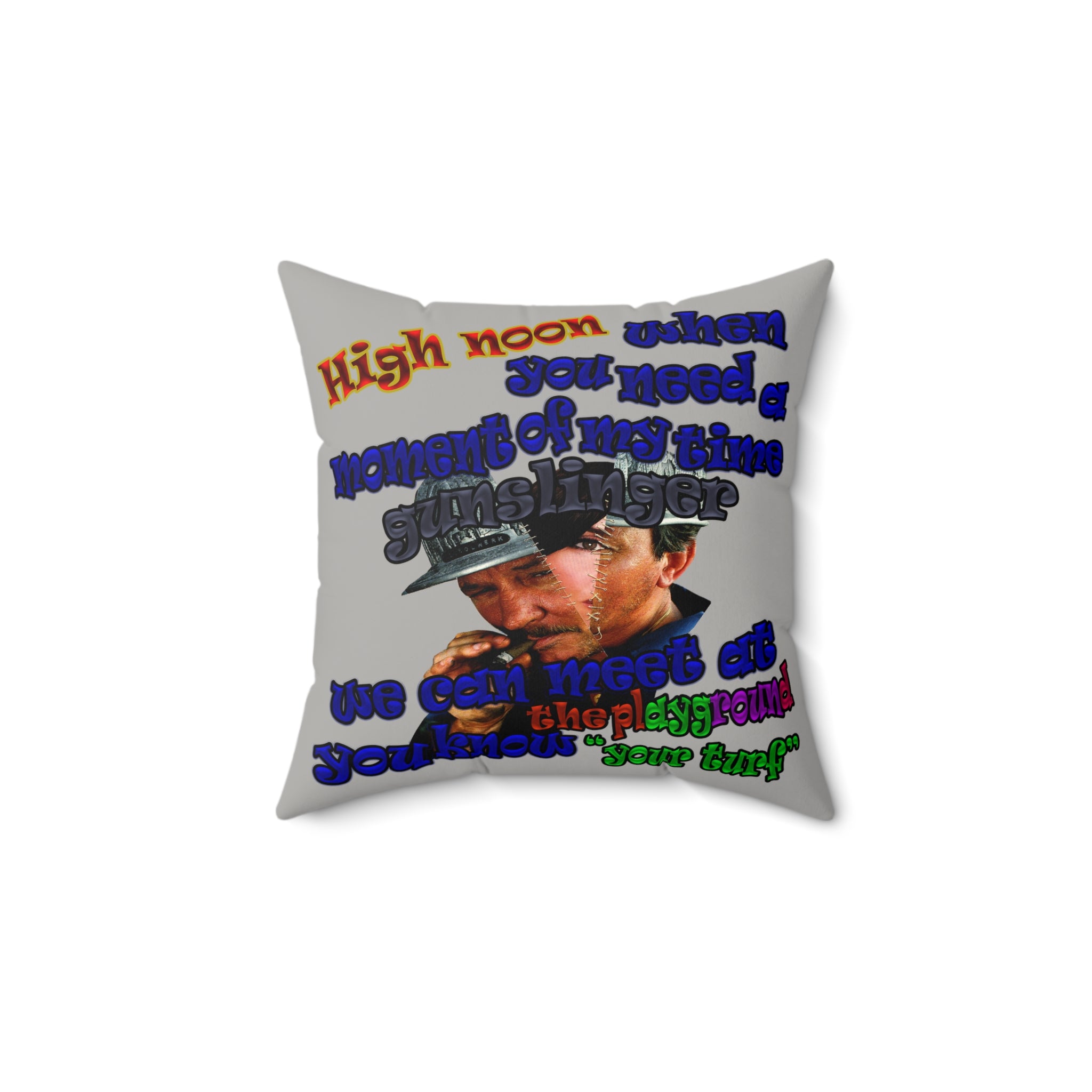 high noon - Faux Suede Square Pillow - (light grey)