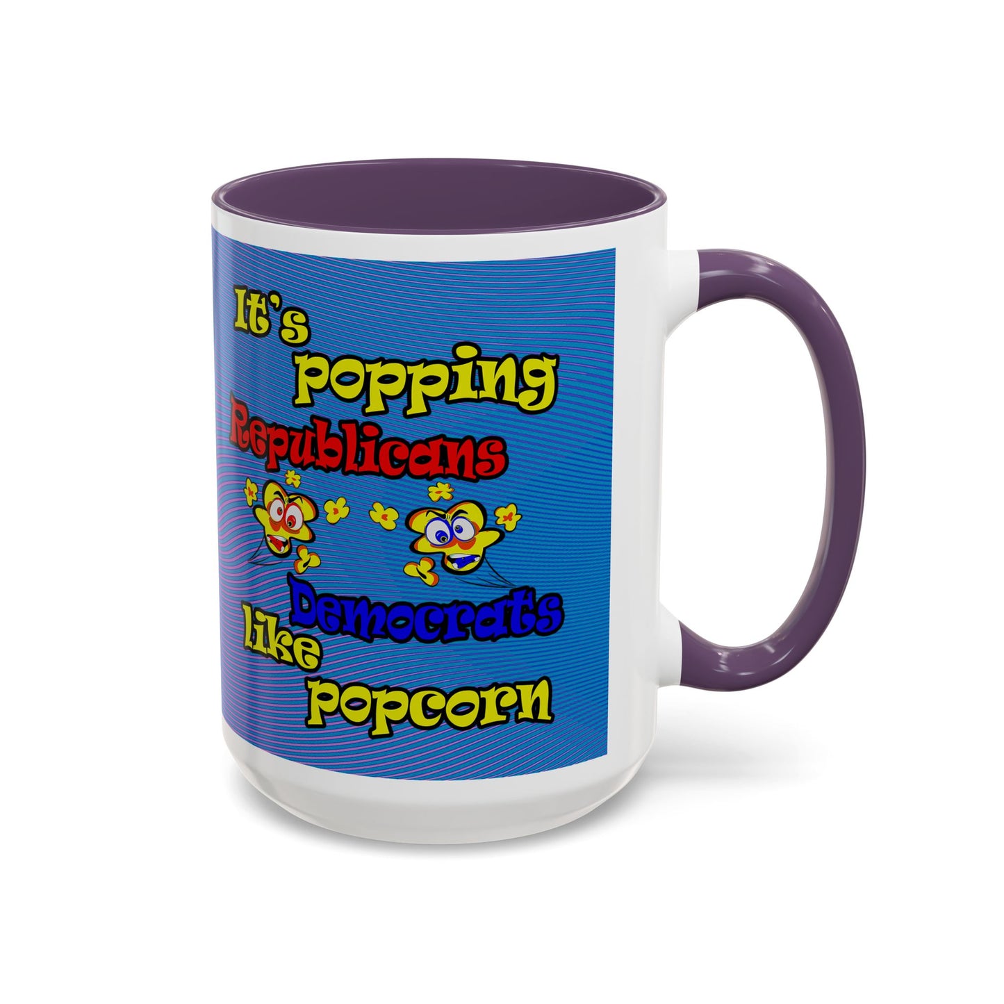 popping like popcorn - Accent Mug (light blue-purple wave)
