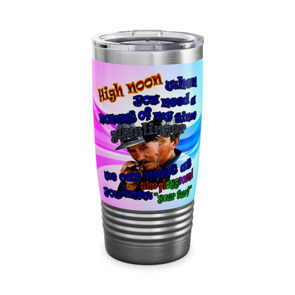 high noon - Ringneck Tumbler, 20oz (light blue-pink wave)