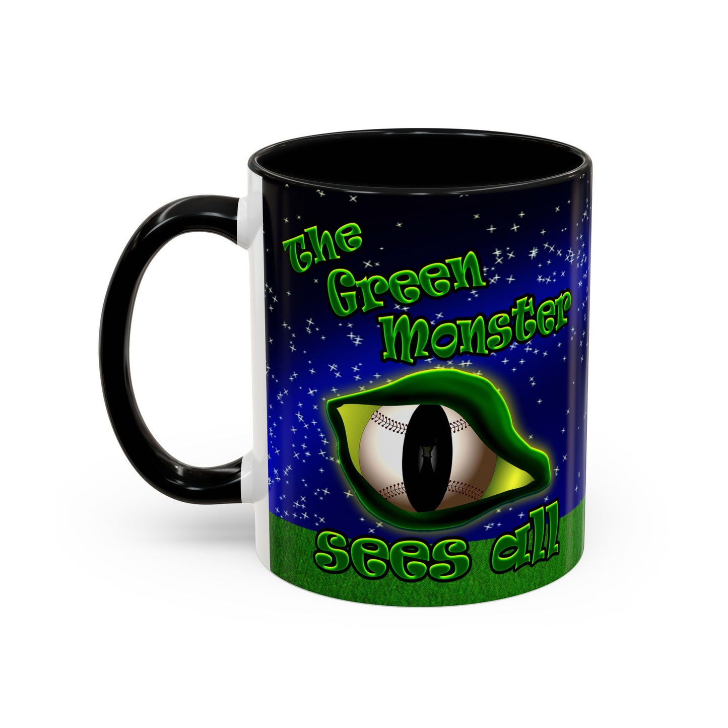 green monster - Accent Mug ('snoops' background)