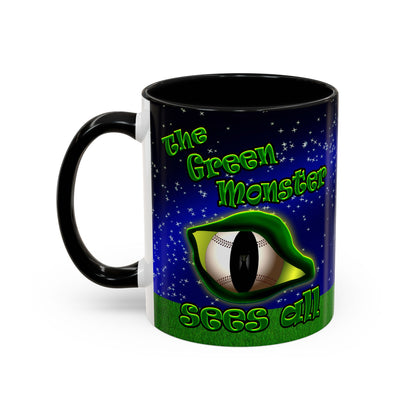green monster - Accent Mug ('snoops' background)