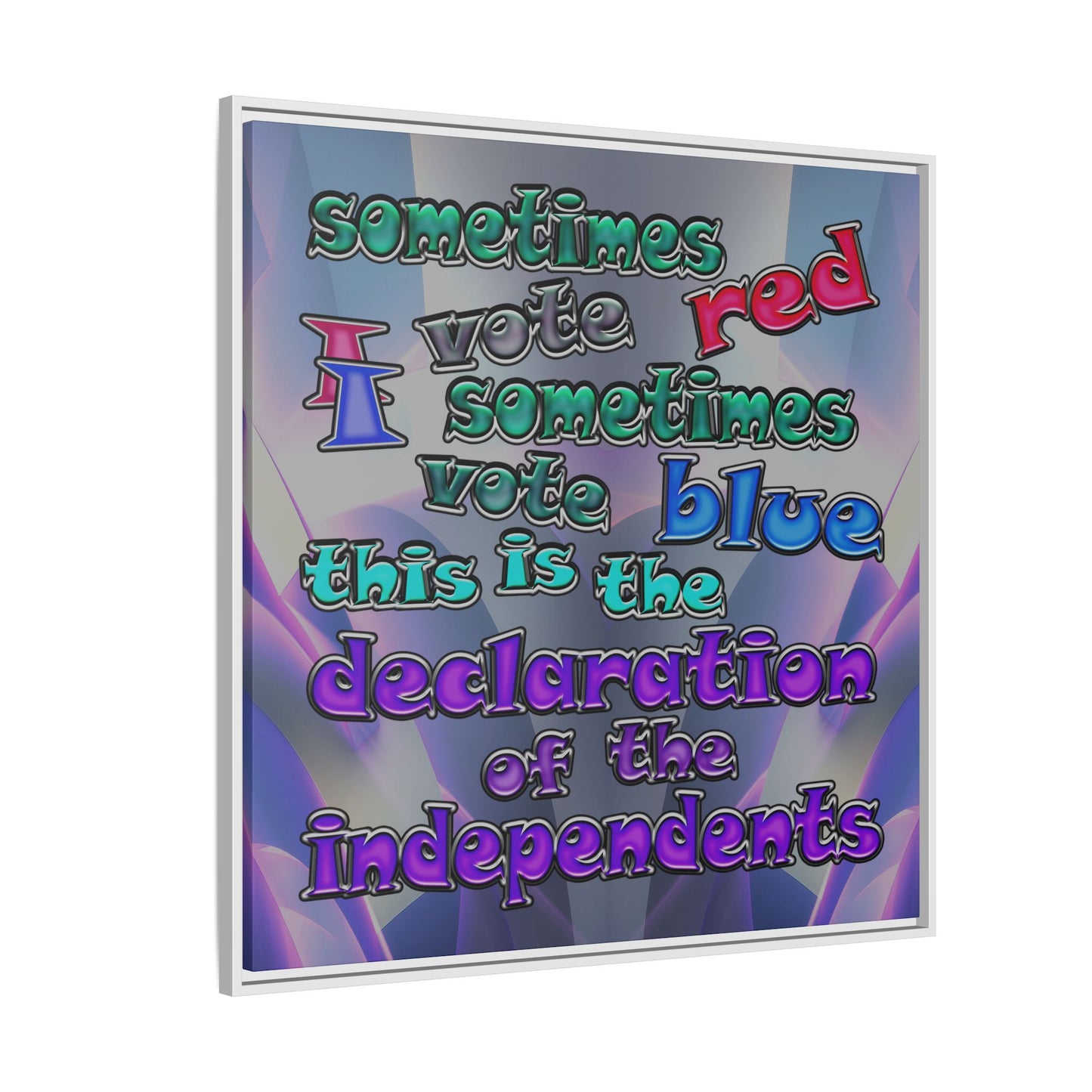 declaration of the independents - framed canvas art (grey-pink wave)