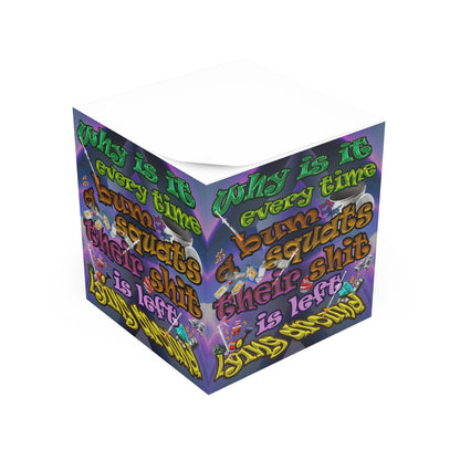the bum's shit - note cube (grey-pink wave)