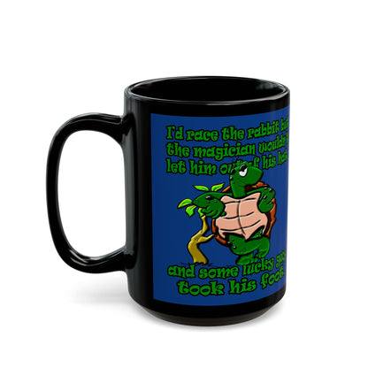 turtle race - Black Mug (dark blue)