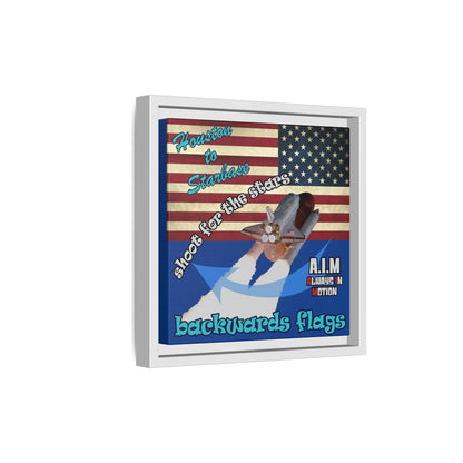 shoot for the stars - framed canvas art (dark blue)