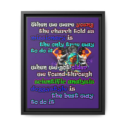 doggystyle - framed canvas art (purple)