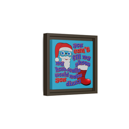 santa's shoes - framed canvas art (turquoise)
