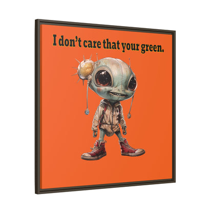 I don't care that your green - framed canvas art (orange)