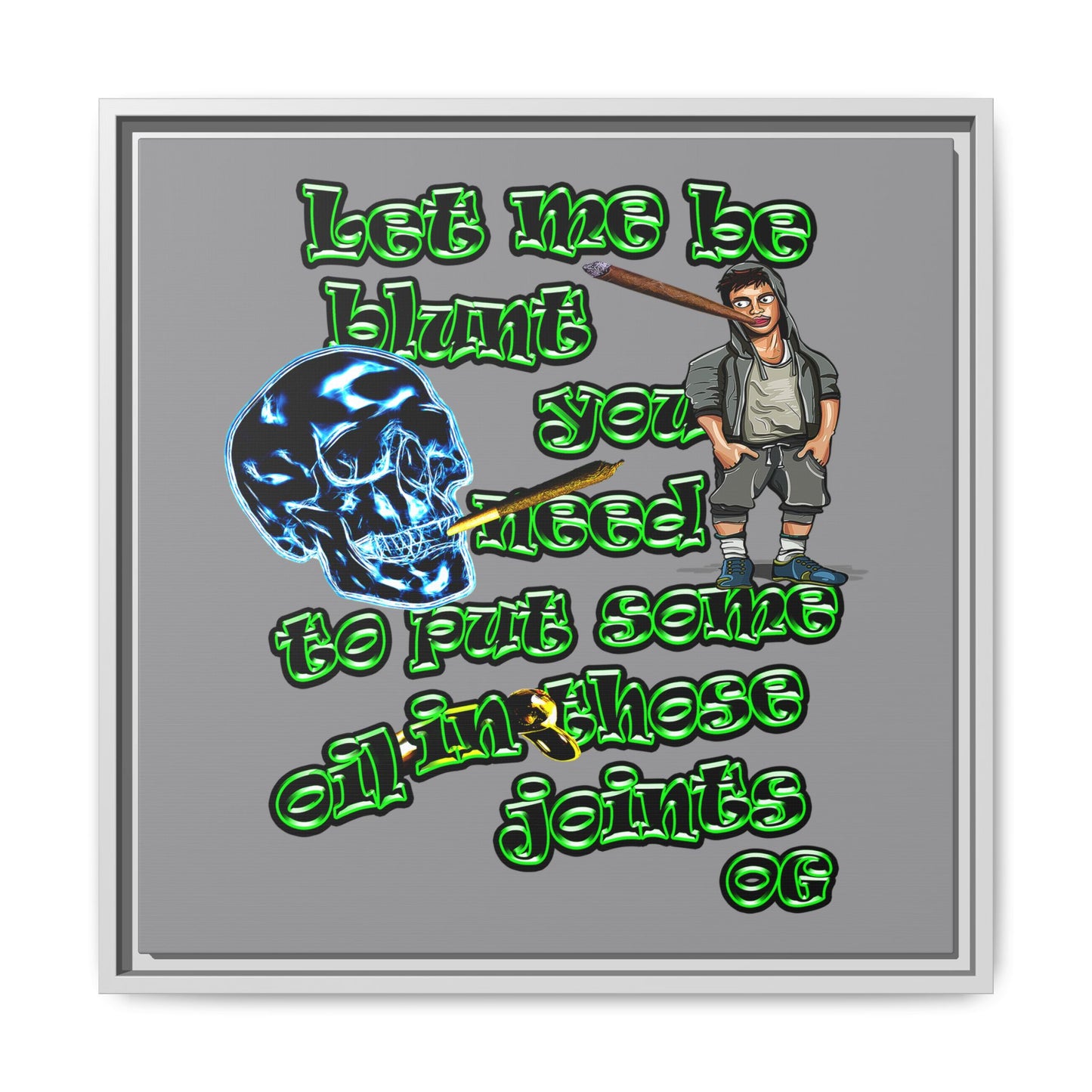 og - framed canvas art (grey)