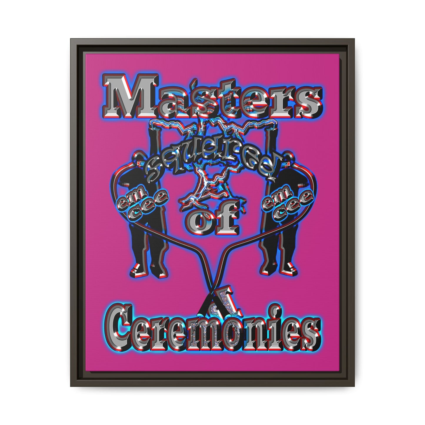em cee squared - framed canvas art (pink)