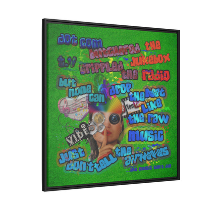 drop the beat - framed canvas art (green turf)