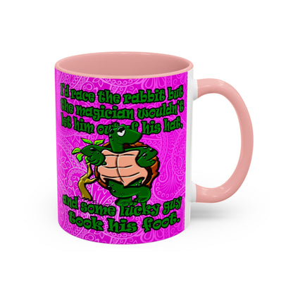 turtle race - Accent Mug (pink swirl)