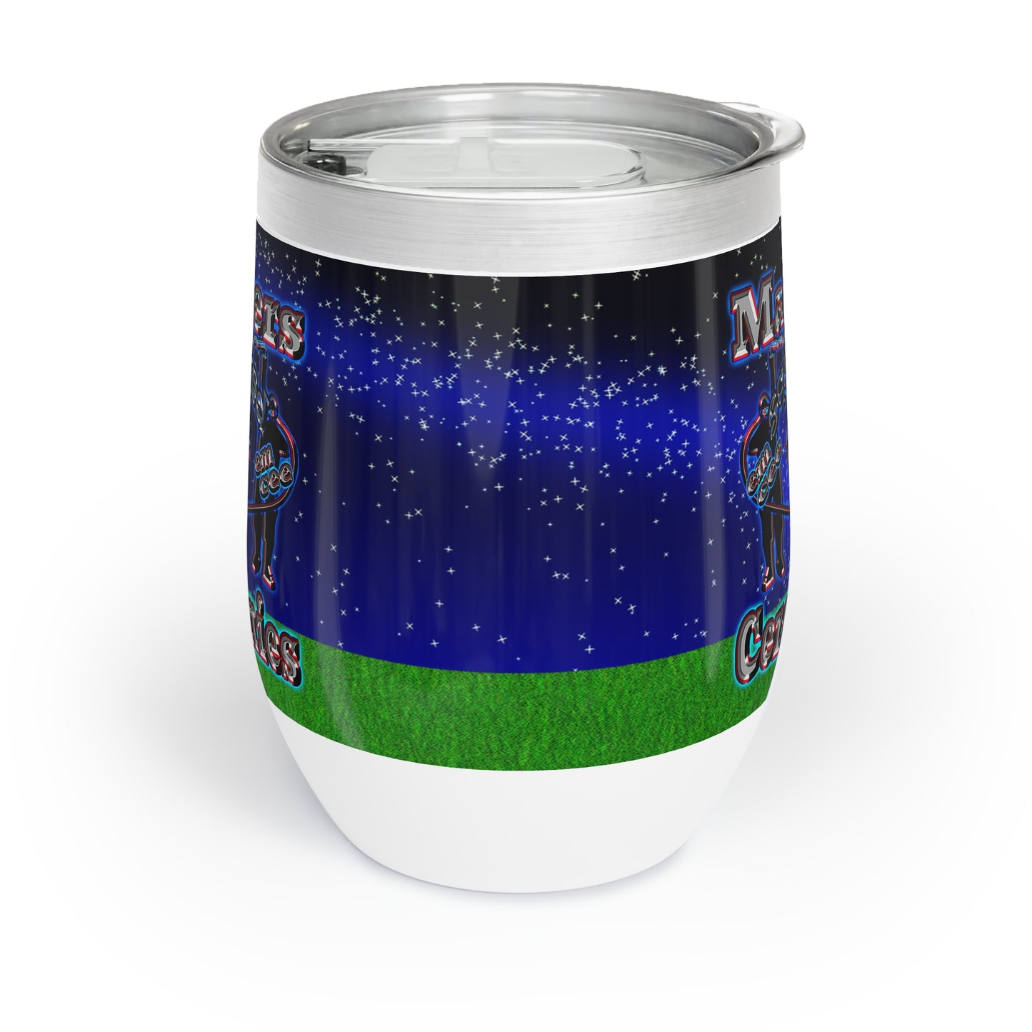 em cee squared - Chill Wine Tumbler ('snoops' background)