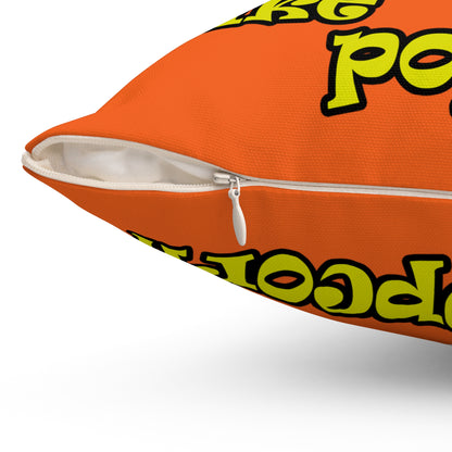 popping like popcorn - Spun Polyester Square Pillow - (orange)