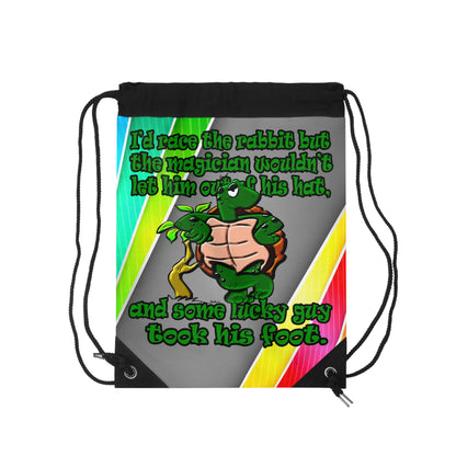 turtle race - Drawstring Bag (rainbow split)