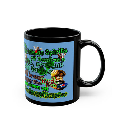 christmas spirits of boston - Black Mug (light blue)