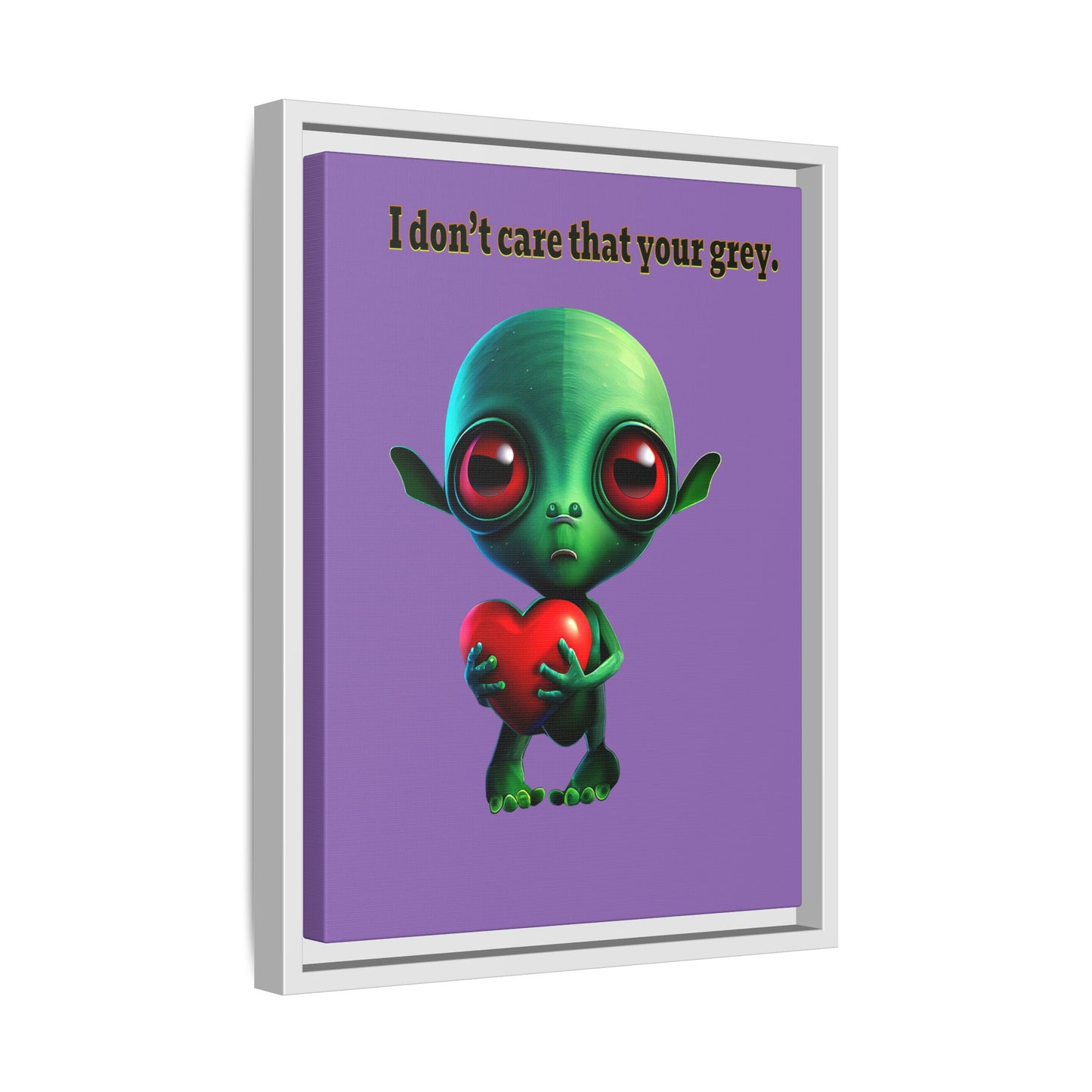 I don't care that your grey - framed canvas art (light purple)