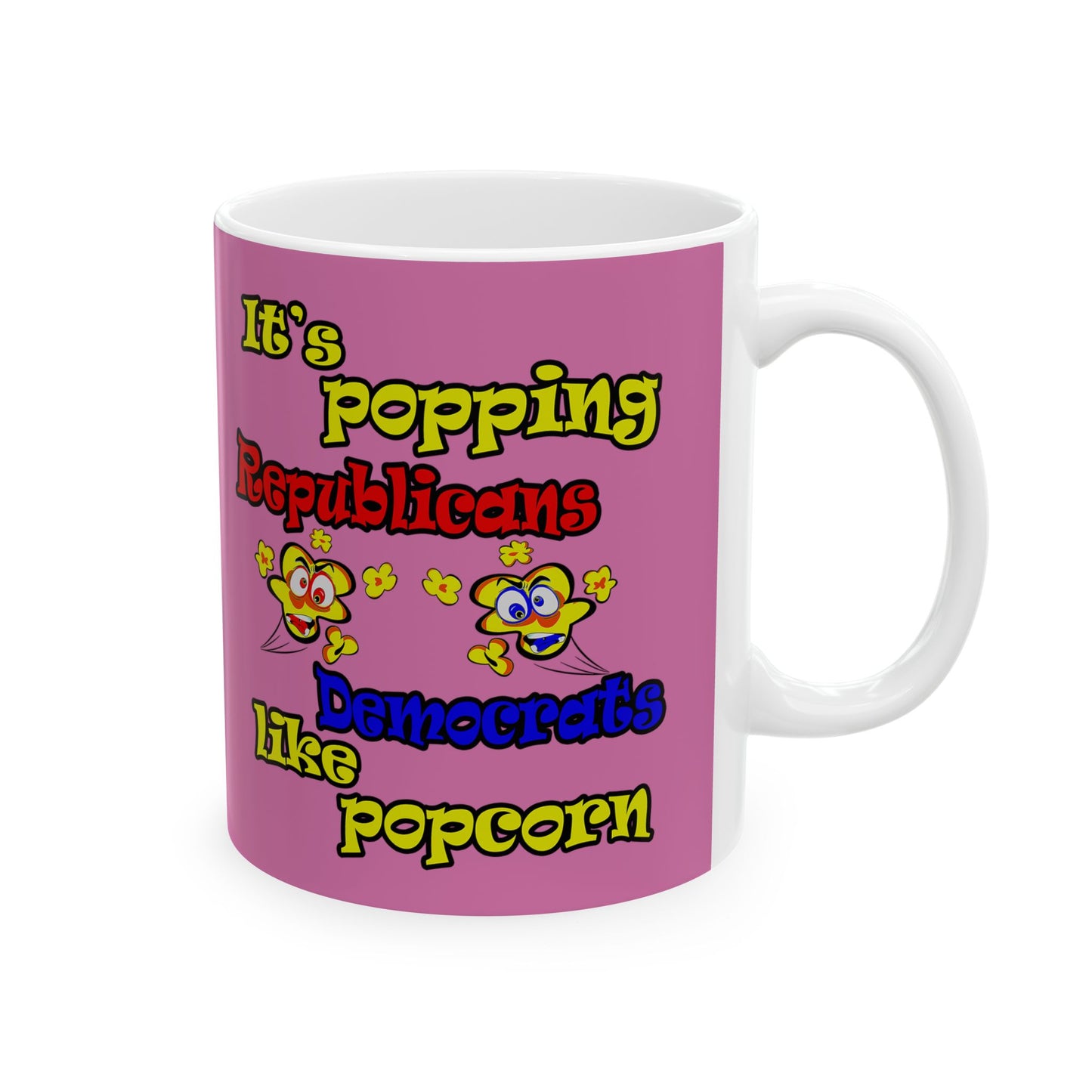 popping like popcorn - White Mug (light pink)