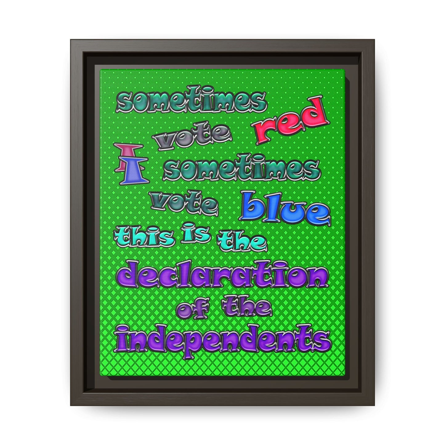 declaration of the independents - framed canvas art (logo green)