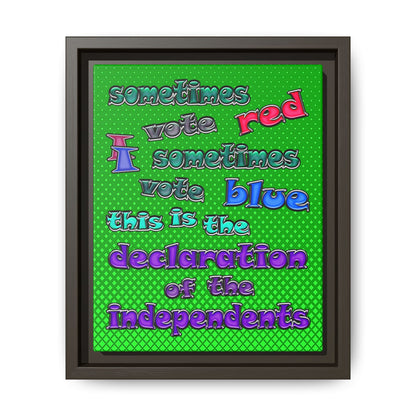 declaration of the independents - framed canvas art (logo green)