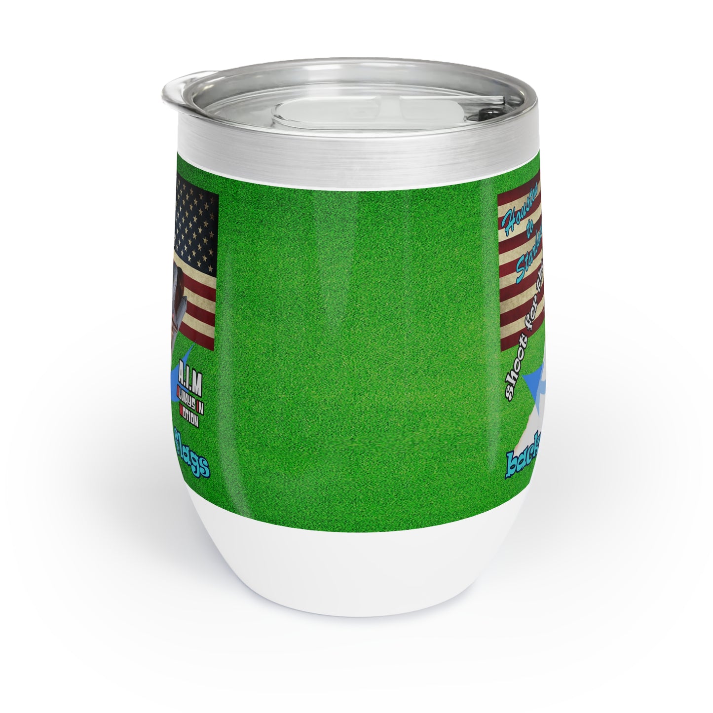 shoot for the stars - Chill Wine Tumbler (green turf)