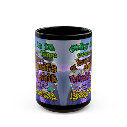 the bum's shit - Black Mug (grey-pink wave)