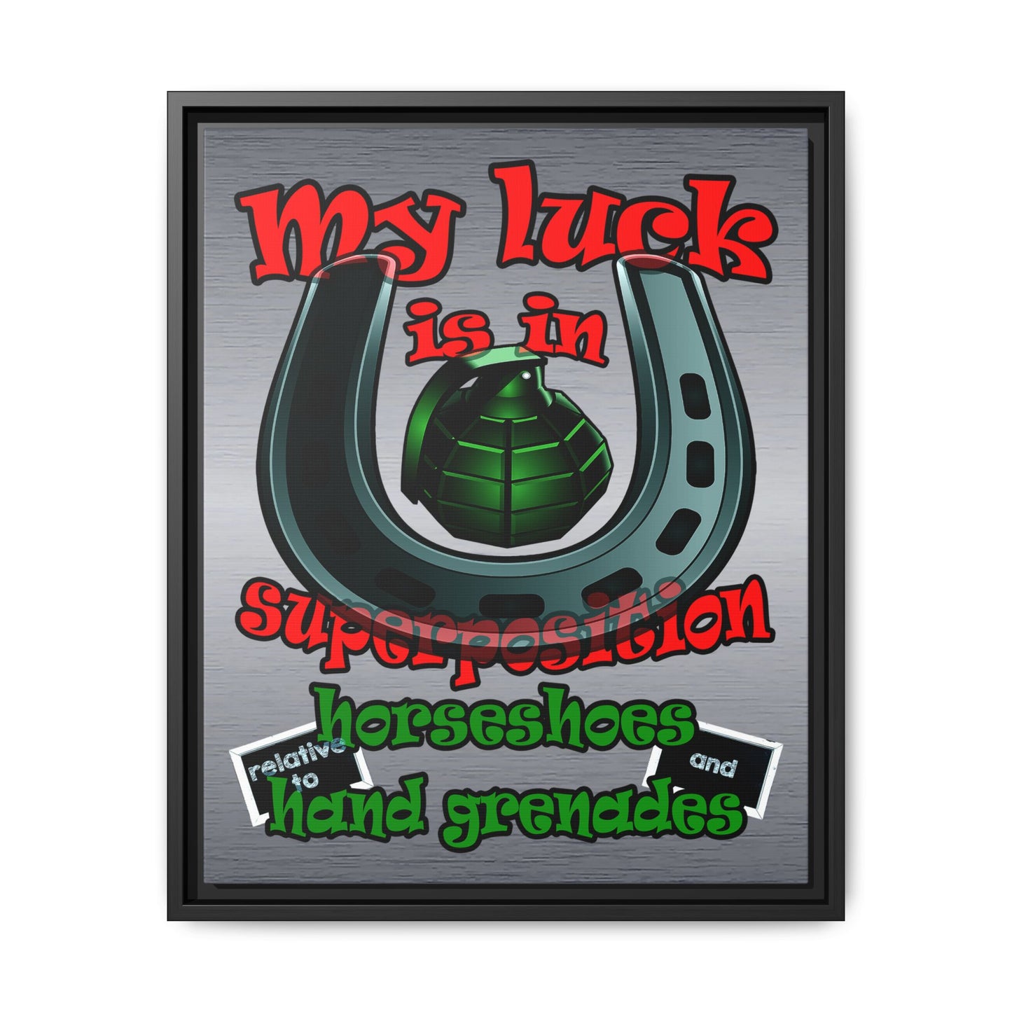 my luck - framed canvas art (brushed nickel)