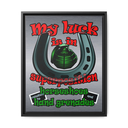 my luck - framed canvas art (brushed nickel)