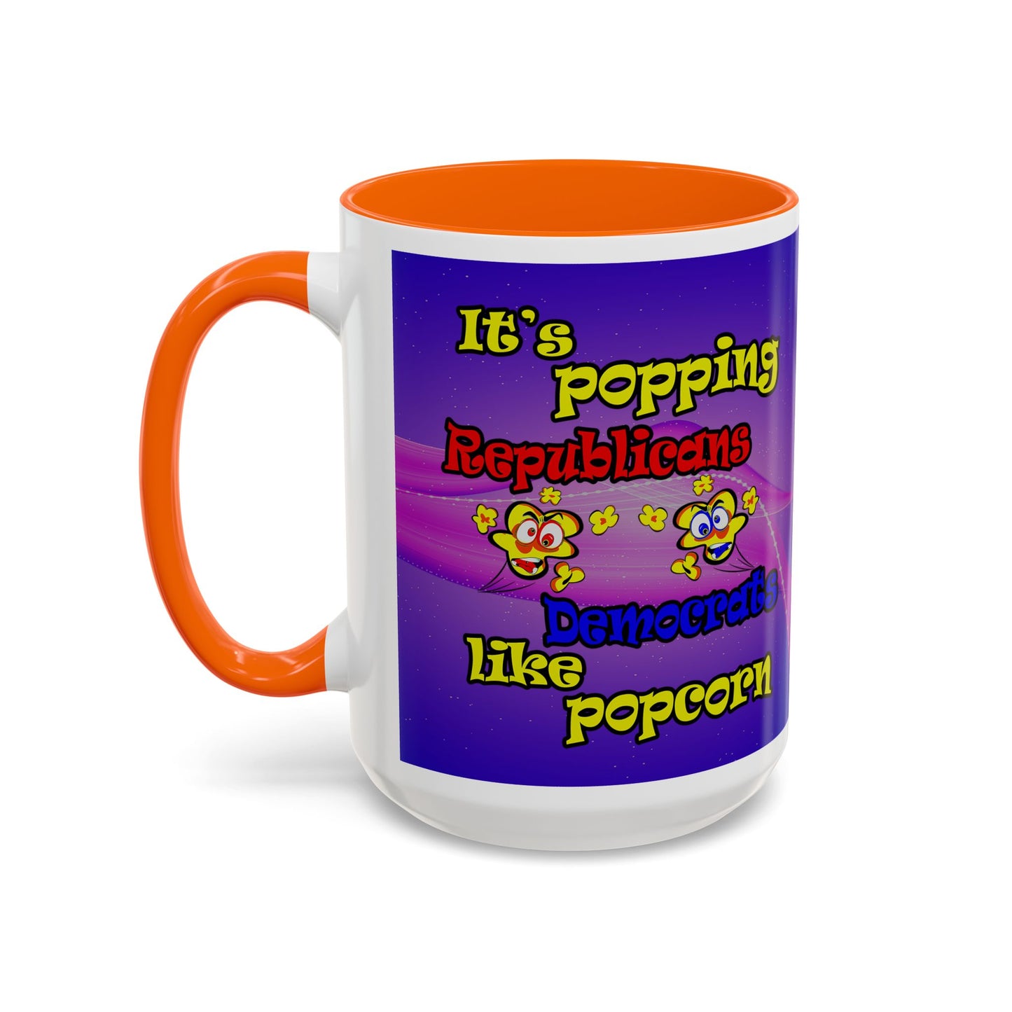 popping like popcorn - Accent Mug (purple-pink wave)