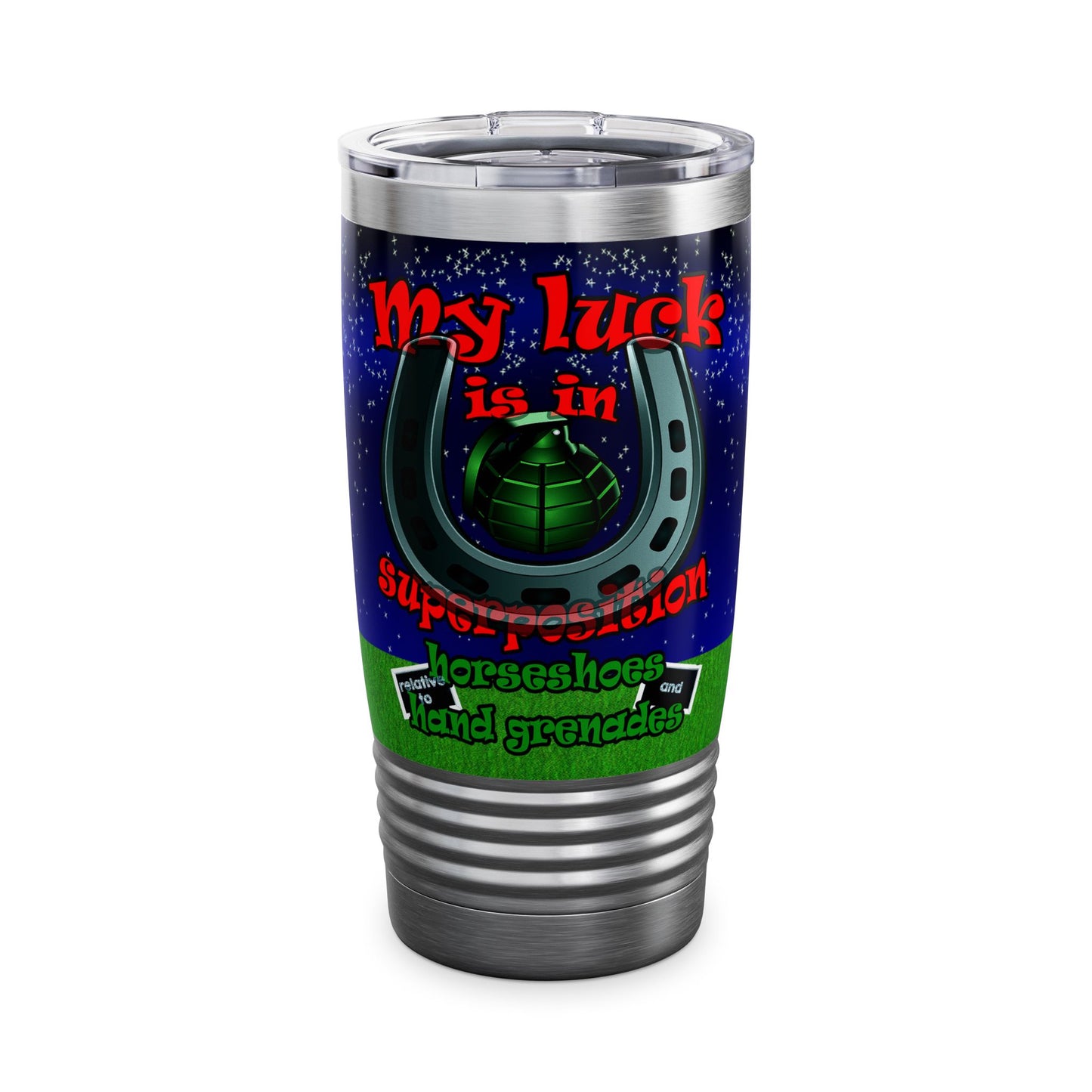 my luck - Ringneck Tumbler, 20oz ('snoops' background)