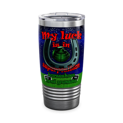 my luck - Ringneck Tumbler, 20oz ('snoops' background)