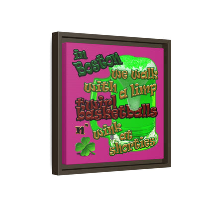 celtics logo - framed canvas art (pink)