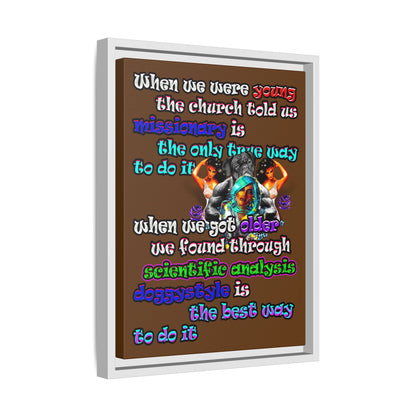 doggystyle - framed canvas art (brown)