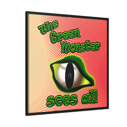 green monster - framed canvas art (yellow-orange wave)
