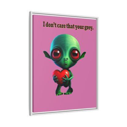 I don't care that your grey - framed canvas art (light pink)