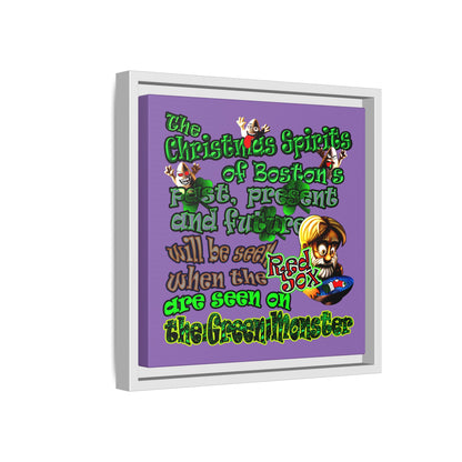christmas spirits of boston - framed canvas art (light purple)